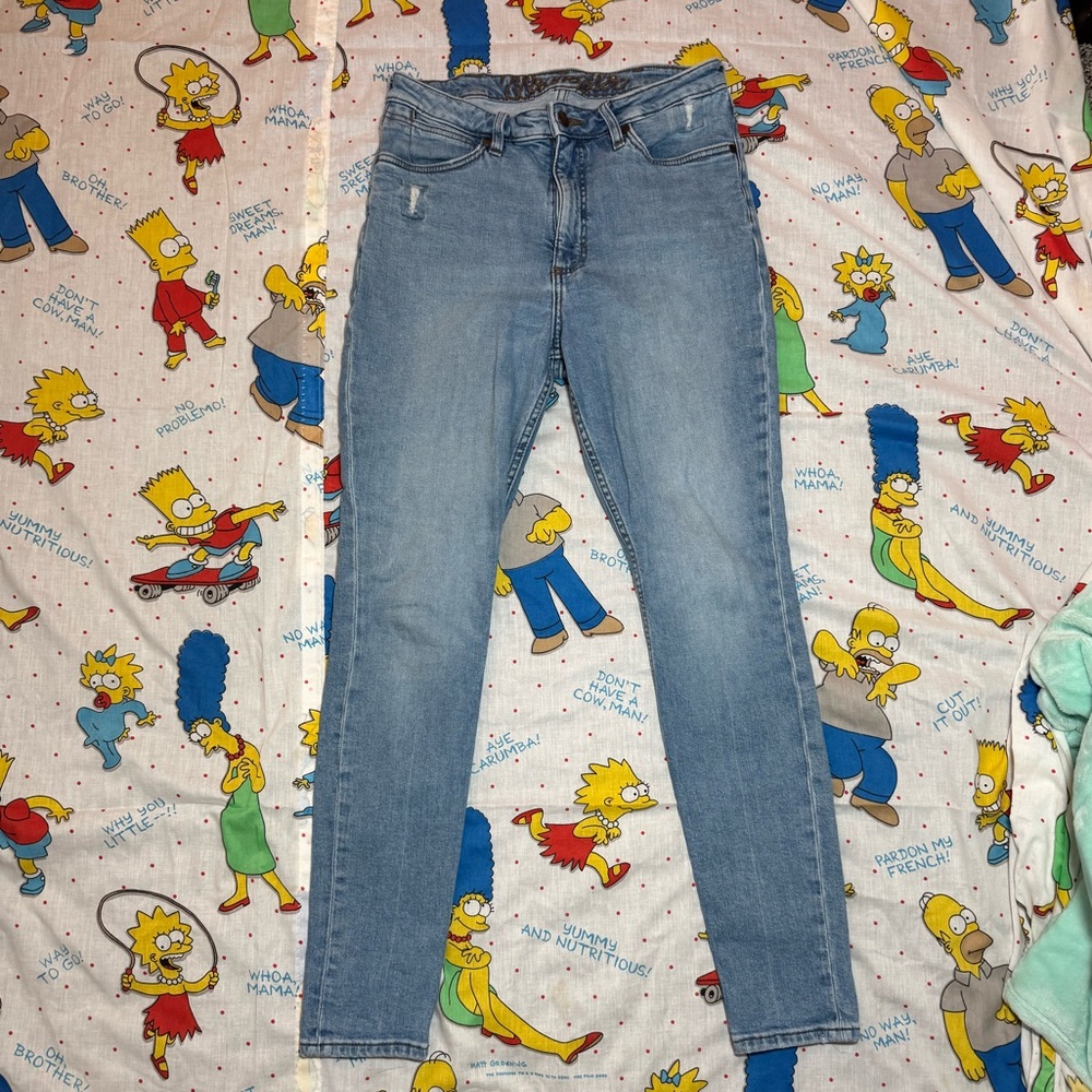 Wrangler High Rise Skinny Jeans Stretch Light Wash Size 30 Comfy